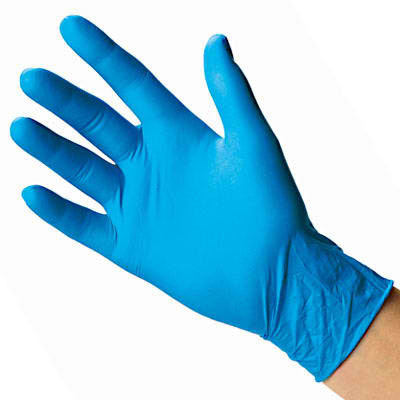 Una massa di 14 guanti eliminabili di Mil Blue Extra Large Nitrile
